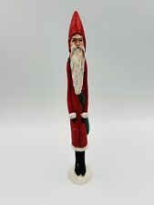 Vintage JIM SHORE Pencil Carving Santa Claus Christmas 1990 Thin 9.5” Signed picture