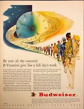 1943 Budweiser Brewer's Yeast Wartime Efforts B Vitamins WWII Vintage Print Ad picture