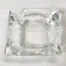 Vintage Clear Square Glass Ashtray 3.5 Inches picture