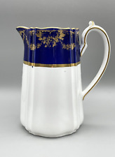 Antique Wedgewood Cobalt Blue Gold Coffee Pot Pitcher Victorian Georgian 1880s picture