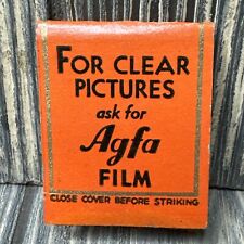 Vintage Agfa Film Orange Clear Pictures Matchbook Advertisement picture