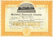 Merrimack Amusement Co. - 1921 dated Entertainment Stock Certificate - Printed P picture