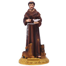 St Francis Statue Painted Resin Figurine With Dove And Cross Ornament Home Decor picture