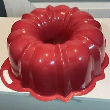 Vintage Nordic Ware Red Fluted Bundt Cake Pan picture