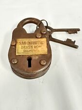 San Quentin Death Row California Gate Lock W/ 2 Working Keys & Antique Style picture
