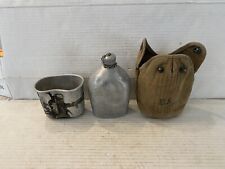 WWI US Army Canteen & Cup W/ Pouch Marked U.S. 1918-T.J.W.B.M. Co Bx15 picture
