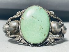 ONE OF BEST EARLY VINTAGE NAVAJO CERRILLOS TURQUOISE STERLING SILVER BRACELET picture