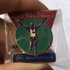 1996 vintage Atlanta centennial Olympics Motorola enamel pin reach your dreams picture
