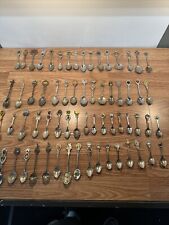 LOT OF 65 SOUVENIR SPOONS, DIFFERENT STATES, COUNTRIES, PLACES, STYLES picture