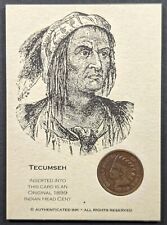 Tecumseh 2008 Authenticated Ink Card With Penny picture