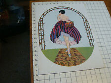 early PRINTING SAMPLE topless girl w fruit basket, eating a piece, no name picture