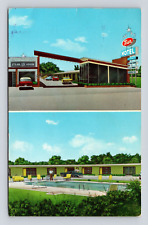 Old Postcard Columbus MS 194 Town Motel Al's Steak House Restaurant 1964 picture