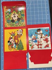 Disney Christmas Gift Box Square 6x6x6 Mickey, Minnie,Goofy, Donald & Daisy Duck picture