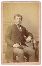 CIRCA 1880'S RARE CDV African American Gentleman Suit J.H. Poff Loudonville, OH picture