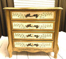 Beautiful Shabby Chic Hand Painted Florentine Wooden Armoire Jewelry Chest Japan picture