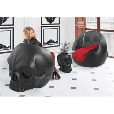 SINGLE: Matte Black Skull Gothic Furniture Art Oversized Skull Seat Chair Decor picture