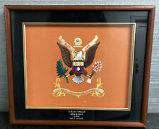 VOICE OF THE WARRIOR 122D SIGNAL BATTALION Embroidered Emblem Framed 18.5 x 15.5 picture