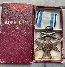 WWI German Bavarian Military Merit Cross 3rd Class Cross Swords Weiss & Co Cased picture