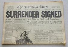 May 7 1945 Hartford Times SURRENDER SIGNED (Germany surrender war in Europe) picture