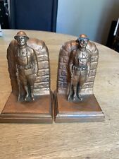 Antique WW1 Ww2 Soldier Bookends picture