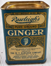 Vintage Rawleigh's 1930's Pure Ground Ginger 8oz Full Advertising Tin picture