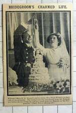 1915 Warrant Officer Hg Maxwell With Bride Maud Blomer Cutting Cake picture