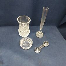 Vintage Crystal/Cut Glass Lot/4 Includes Bud Vase, Vase & More picture
