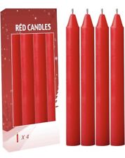 4 Pcs Red Set Taper Candle Candlesticks 7 ¾ (7.75 Inch) Tall X 3/4 Inch (0.75 In picture