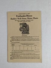 Fairbanks-Morse Shallow Well Home Water Plants Installation Guide & Diagrams picture
