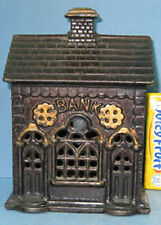 BIG PRICE CUT * 1905/20's DOUBLE DOOR CAST IRON TOY BANK BLD GUARANTEED ORIG 815 picture
