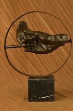 STUNNING ABSTRACT CONTEMPORARY 100% BRONZE SCULPTURE MODERN ART BY DALI FIGURINE picture