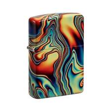 Zippo Pocket Lighter Multicolor Swirl Design Brass Windproof Refillable 48612 picture