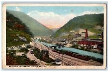 1920 Entrance Narrows Train Station Railroad Bridge Cumberland Maryland Postcard picture