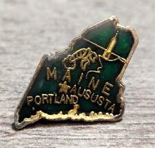 Vintage Green State Of Main (Augusta) Shaped Gold-Toned Lapel picture