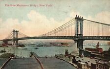 Vintage Postcard 1910's The New Manhattan Bridge Construction New York N. Y. picture