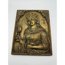 Antique Brass St Joan of Arch Tabernacle Door Gospel Book Cover picture