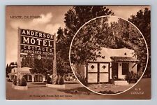 Merced CA-California, Anderson Motel, Advertising, Vintage Souvenir Postcard picture
