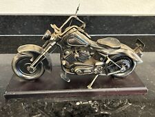 Vintage Motorcycle Model Welded Aluminum Handmade Rustic 8” Tall 14” Long picture