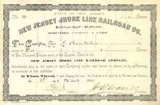 New Jersey Shore Line Railroad Co. - 1886 dated New Jersey Railway Stock Certifi picture