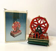 Musical Wind Up Ferris Wheel Wood Teddy Bears on Christmas Ride Silent Night picture