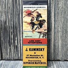 Vintage J Kaminsky Rochester NY Matchbook Advertisement picture