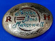 Custom Martin Bros Marcowall RH Letter Turquoise Inlaid Native Belt Buckle- SSH picture
