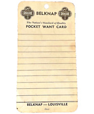 BELKNAP Blue Grass Hardware Louisville Kentucky KY Vintage POCKET WANT CARD List picture