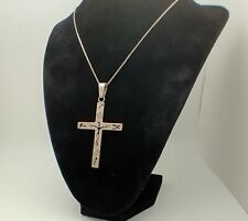Taxco? Mexico? 925 Sterling Silver Artistic Cut Out Crucifix Cross Pendant picture