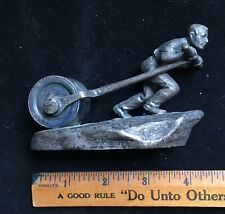 Antique Desk or Table Push button Buzzer Silver Argento Wien Man with Roller picture