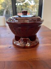 Vintage MarCrest Chafing Dish- Complete Dark Brown Glaze - Daisy Pattern - Mint picture