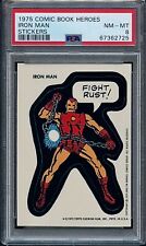 1975 Marvel Comic Book Heroes Stickers Iron Man PSA 8 🔥RARE🔥 picture