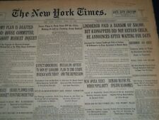 1932 APRIL 10 NEW YORK TIMES - LINDBERGH PAID A RANSOM OF $50,000 - NT 7438 picture
