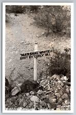 RPPC Grave Marshall White Shot By Curly Bill Tombstone AZ C1950's Postcard R23 picture