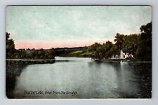 Warren ME-Maine, View From The Bridge, Antique, Vintage Souvenir Postcard picture